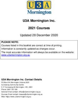 U3A Mornington Inc. 2021 Courses - Updated 28 December 2020