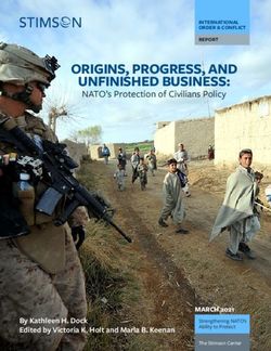 ORIGINS, PROGRESS, AND UNFINISHED BUSINESS: NATO's Protection of Civilians Policy - Stimson Center