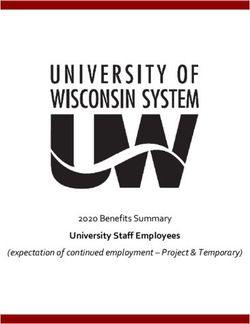 University Staff Employees - 2020 Benefits Summary (expectation of continued employment - Project & Temporary) - University of Wisconsin System