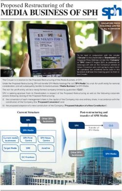 MEDIA BUSINESS OF SPH - Proposed Restructuring of