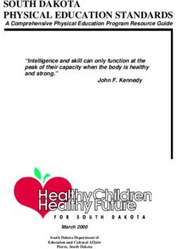 SOUTH DAKOTA PHYSICAL EDUCATION STANDARDS