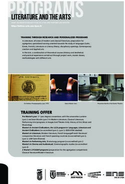 PROGRAMS Literature and the Arts - École normale supérieure de Lyon