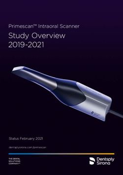 Study Overview 2019-2021 - Primescan Intraoral Scanner - Status February 2021 - Dentsply Sirona