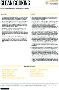 CLEAN COOKING Ensure universal access to modern energy services - SEforALL