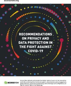 RECOMMENDATIONS ON PRIVACY AND DATA PROTECTION IN THE FIGHT AGAINST COVID-19