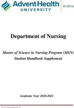Department of Nursing - Master of Science in Nursing Program (MSN) Student Handbook Supplement - AdventHealth ...