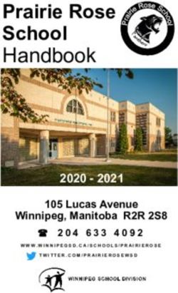 Handbook Prairie Rose School 2020 - 2021 - NET