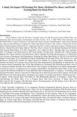 A Study On Impact Of Earnings Per Share, Dividend Per Share And Profit Earning Ratio On Stock Price