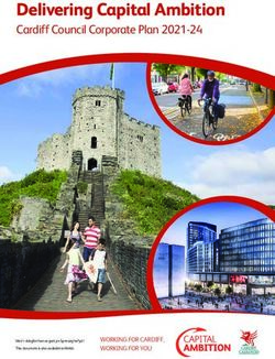 Delivering Capital Ambition - Cardiff Council Corporate Plan 2021-24 - WORKING FOR CARDIFF, WORKING FOR YOU