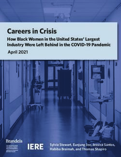 Careers in Crisis How Black Women in the United States' Largest Industry Were Left Behind in the COVID-19 Pandemic April 2021