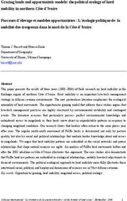 Grazing lands and opportunistic models: the political ecology of herd mobility in northern Côte d'Ivoire Parcours d'élevage et modèles ...