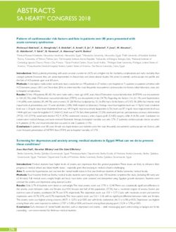 ABSTRACTS SA HEART CONGRESS 2018 - Pattern of cardiovascular risk factors and fate in patients over 80 years presented with acute coronary ...