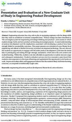 Presentation and Evaluation of a New Graduate Unit of Study in Engineering Product Development - MDPI
