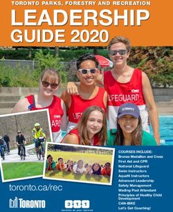 LEADERSHIP GUIDE 2020 - Toronto.ca/rec - City Of Toronto