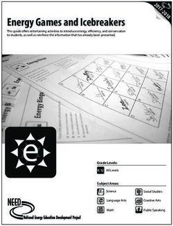 Energy Games and Icebreakers - The NEED Project