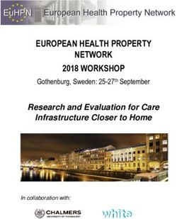 EUROPEAN HEALTH PROPERTY NETWORK 2018 WORKSHOP - RESEARCH AND EVALUATION FOR CARE INFRASTRUCTURE CLOSER TO HOME - EUHPN