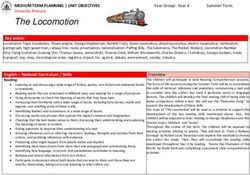 THE LOCOMOTION MEDIUMTERMPLANNING|UNITOBJECTIVES YEARGROUP: YEAR4 SUMMERTERM. ORMESBY PRIMARY - ORMESBY PRIMARY SCHOOL