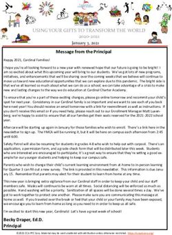 USING YOUR GIFTS TO TRANSFORM THE WORLD - 2020-2021 January 3, 2021 - CCA PTC Cary