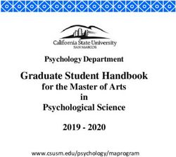 Graduate Student Handbook - for the Master of Arts in Psychological Science 2019 2020 - CSUSM