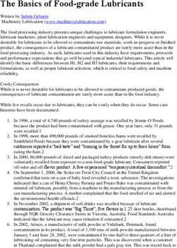 The Basics of Food-grade Lubricants