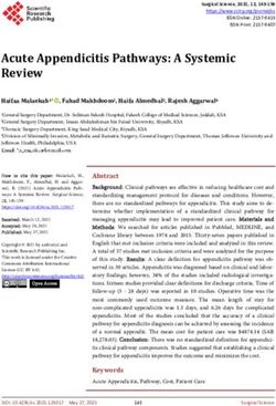 Acute Appendicitis Pathways: A Systemic Review - Scientific ...