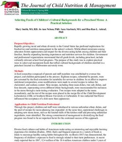 Selecting Foods of Children's Cultural Backgrounds for a Preschool Menu: A