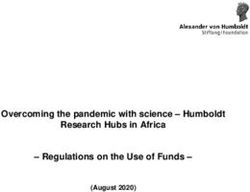 Overcoming the pandemic with science - Humboldt Research Hubs in Africa - Regulations on the Use of Funds- (August 2020) - Alexander von ...