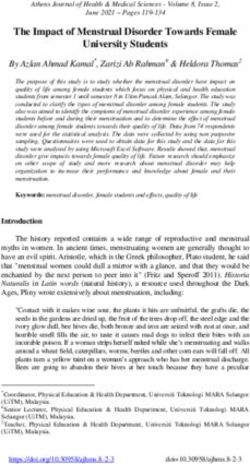 The Impact of Menstrual Disorder Towards Female University Students