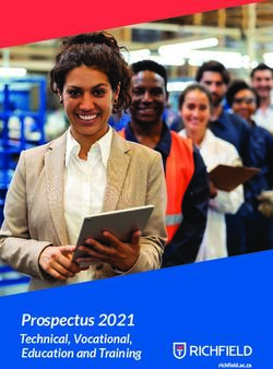 Prospectus 2021 Technical, Vocational, Education and Training - Richfield Graduate Institute of Technology