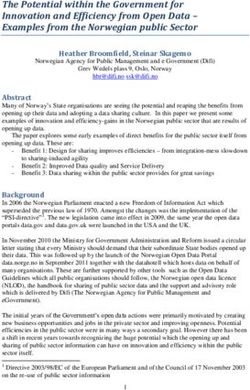 The Potential within the Government for Innovation and Efficiency from Open Data - Examples from the Norwegian public Sector