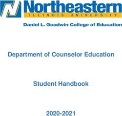 Department of Counselor Education Student Handbook 2020-2021