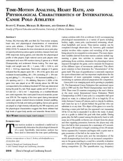 TIME-MOTION ANALYSIS, HEART RATE, AND PHYSIOLOGICAL CHARACTERISTICS OF INTERNATIONAL CANOE POLO ATHLETES