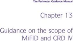 GUIDANCE ON THE SCOPE OF MIFID AND CRD IV - THE PERIMETER GUIDANCE MANUAL