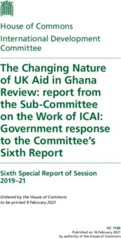 The Changing Nature of UK Aid in Ghana Review: report from the Sub-Committee on the Work of ICAI: Government response to the Committee's Sixth ...
