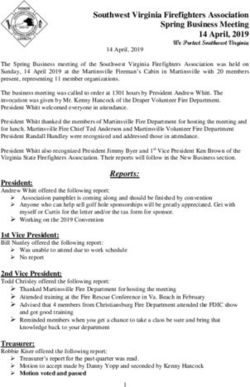 Southwest Virginia Firefighters Association Spring Business Meeting 14 April, 2019