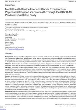Mental Health Service User and Worker Experiences of Psychosocial Support Via Telehealth Through the COVID-19 Pandemic: Qualitative Study - JMIR ...