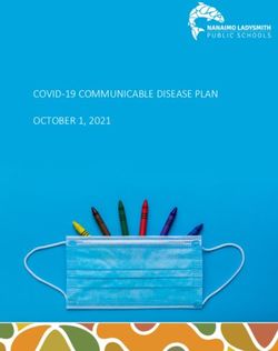 COVID-19 COMMUNICABLE DISEASE PLAN OCTOBER 1, 2021