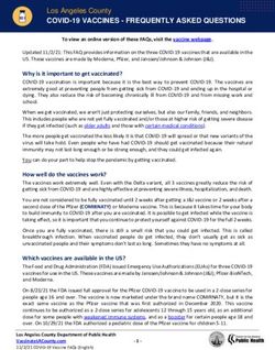 Los Angeles County COVID-19 VACCINES - FREQUENTLY ASKED QUESTIONS - County of Los Angeles Public Health