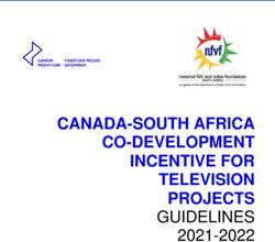 CANADA-SOUTH AFRICA CO-DEVELOPMENT INCENTIVE FOR TELEVISION PROJECTS GUIDELINES 2021-2022