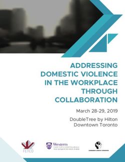 ADDRESSING DOMESTIC VIOLENCE IN THE WORKPLACE THROUGH COLLABORATION - March 28-29, 2019 DoubleTree by Hilton Downtown Toronto
