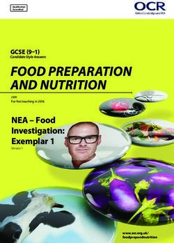 FOOD PREPARATION AND NUTRITION - NEA - Food Investigation: Exemplar 1 GCSE (9-1) - OCR