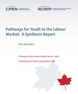 Pathways for Youth to the Labour Market: A Synthesis Report - Ron Saunders Pathways to the Labour Market Series - No|9