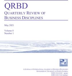 QRBD QUARTERLY REVIEW OF BUSINESS DISCIPLINES - May 2021 Volume 8 Number