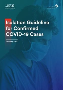 Isolation Guideline for Con rmed COVID-19 Cases - January 2021