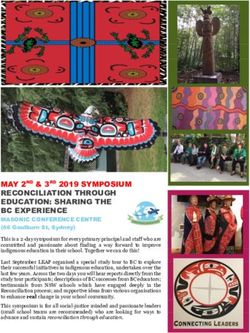 MAY 2ND & 3RD 2019 SYMPOSIUM RECONCILIATION THROUGH EDUCATION: SHARING THE BC EXPERIENCE