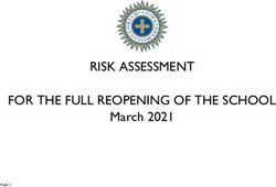 RISK ASSESSMENT FOR THE FULL REOPENING OF THE SCHOOL - March 2021 - St Mary's School Ascot
