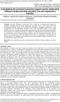 Investigating the perceived university support and the relationship between entrepreneurship education and self-employment intention