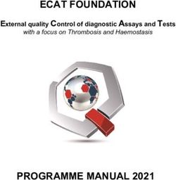 ECAT FOUNDATION - PROGRAMME MANUAL 2021 - External quality Control of diagnostic Assays and Tests