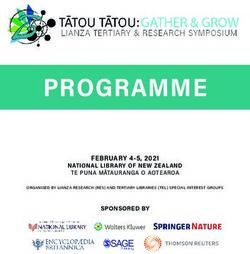 PROGRAMME FEBRUARY 4-5, 2021 - NATIONAL LIBRARY OF NEW ZEALAND TE PUNA MĀTAURANGA O AOTEAROA - LIANZA