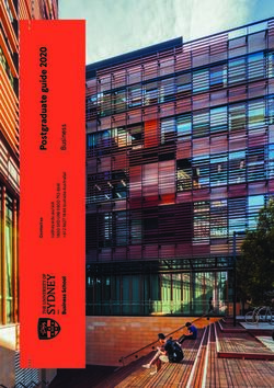 THE UNIVERSITY OF SYDNEY - POSTGRADUATE GUIDE 2020